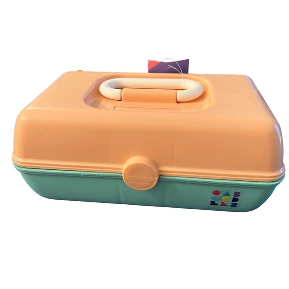Caboodles On-The-Go Girl Pretty In Petite Peach & Mint Green Retro Made In USA - Picture 1 of 9